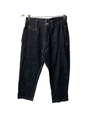 Zara Jeans Size 29 Tapered Leg Denim Black 100% Cotton Casual 5 Pocket Relaxed